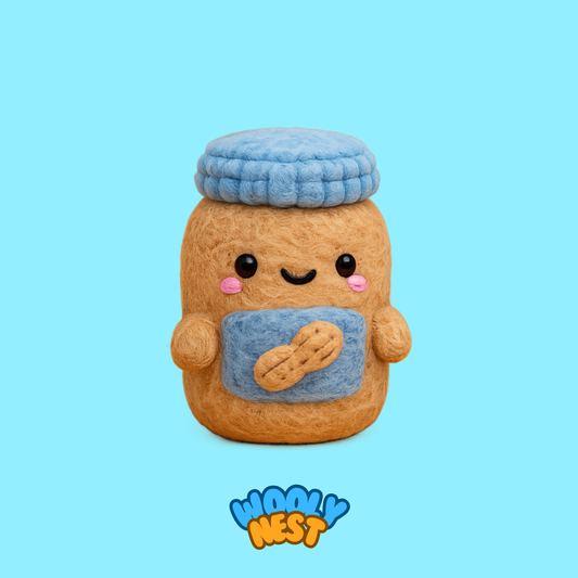 DIY Wool Felting Kit: Smiling Snackies (Peanut Butter, Jelly, and Milk)