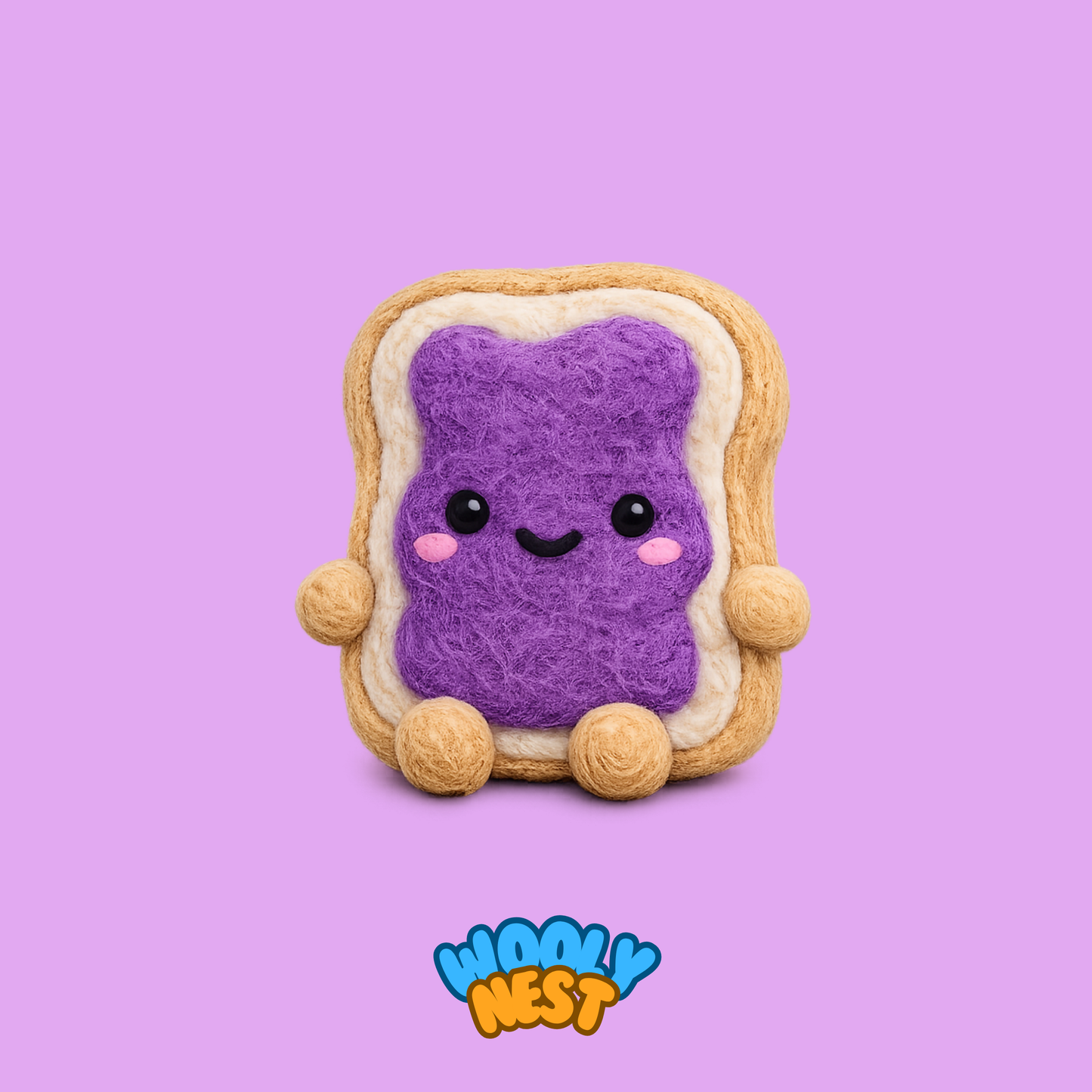 DIY Wool Felting Kit: Smiling Snackies (Peanut Butter, Jelly, and Milk)